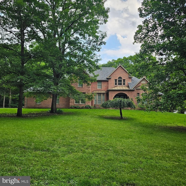 681 Hillcrest Dr, New Creek, WV 26743 - view of front of property featuring a front yard and brick siding