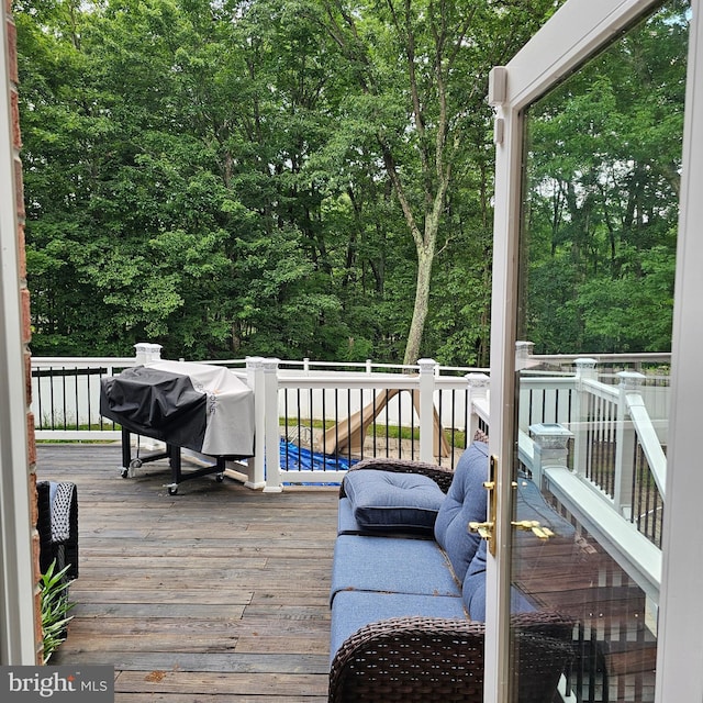 681 Hillcrest Dr, New Creek, WV 26743 - wooden terrace featuring area for grilling