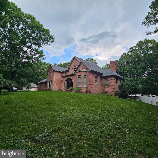 681 Hillcrest Dr, New Creek, WV 26743 - view of front of home featuring brick siding and a chimney