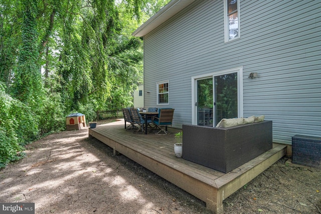 6212 Centaurus Ct, Burke, VA 22015 - wooden terrace with outdoor dining area