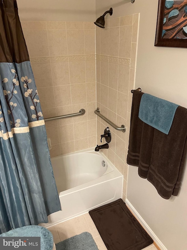 8607 Wintergreen Ct Unit 204, Odenton, MD 21113 - full bathroom with shower / bath combination with curtain and tile patterned floors