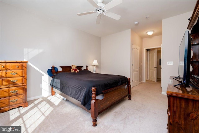 8607 Wintergreen Ct Unit 204, Odenton, MD 21113 - bedroom with light carpet, baseboards, and ceiling fan