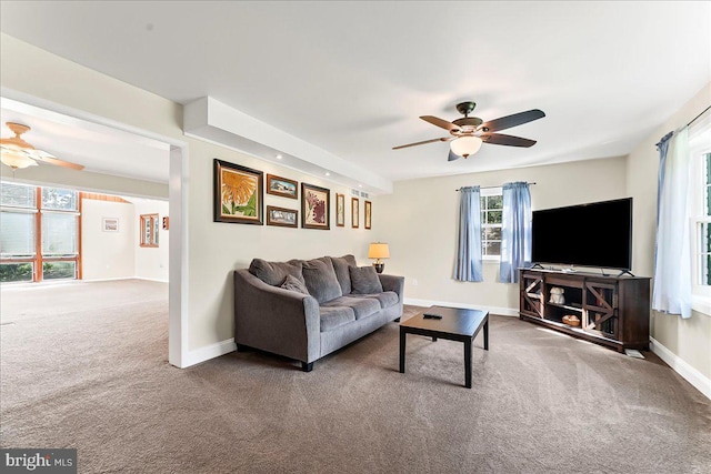 16 Judith Ln, Thornton, PA 19373 - living area with a ceiling fan and carpet