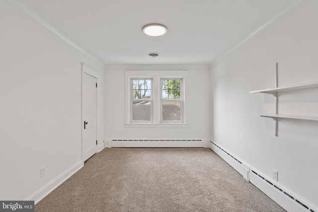 1029 Pennsylvania Ave, Hagerstown, MD 21742 - carpeted spare room with baseboard heating and crown molding