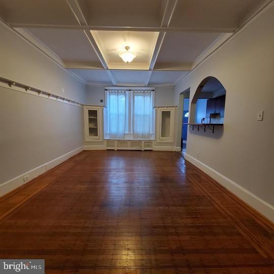 1212 Park Rd NW, Washington, DC 20010 - empty room featuring hardwood / wood-style floors and coffered ceiling