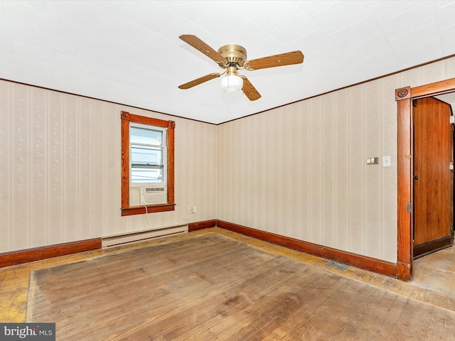 526 W Potomac St, Brunswick, MD 21716 - spare room featuring a baseboard radiator, cooling unit, and a ceiling fan