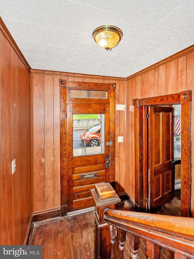 526 W Potomac St, Brunswick, MD 21716 - foyer entrance with hardwood / wood-style floors and wood walls