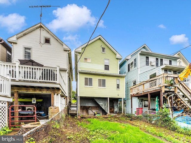 526 W Potomac St, Brunswick, MD 21716 - rear view of property featuring a deck and stairway