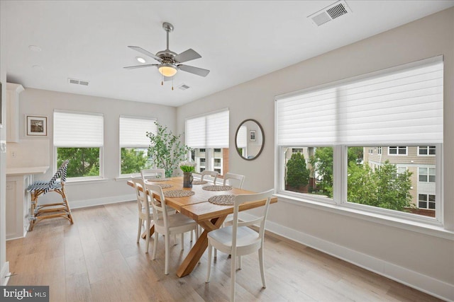 931 Oyster Bay Pl, Solomons, MD 20688 - dining area featuring light wood-style flooring and ceiling fan