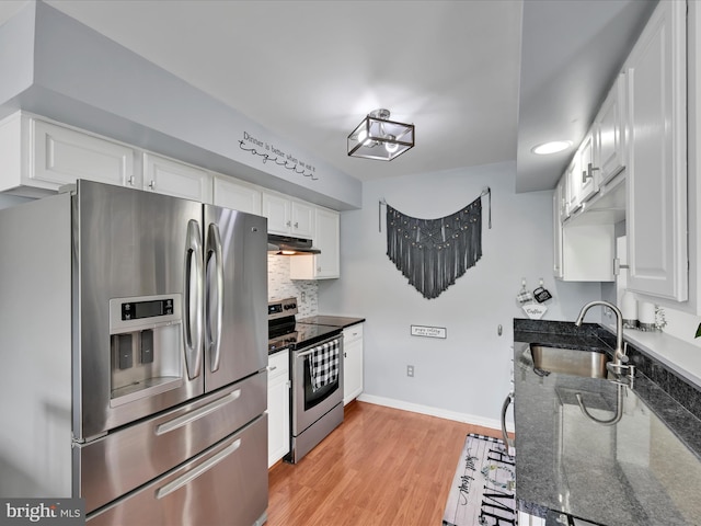 2 Marsha Dr, Cressona, PA 17929 - kitchen with appliances with stainless steel finishes, ventilation hood, tasteful backsplash, and white cabinets
