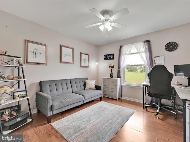 2 Marsha Dr, Cressona, PA 17929 - office space with a ceiling fan and wood finished floors