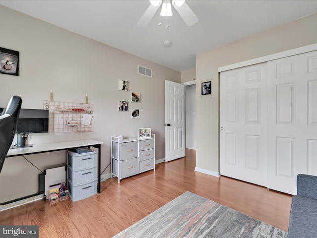 2 Marsha Dr, Cressona, PA 17929 - home office featuring ceiling fan and light wood finished floors