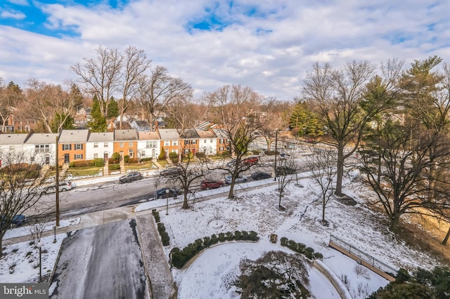 1900 Lyttonsville Rd Unit 818, Silver Spring, MD 20910 - snowy aerial view featuring a residential view