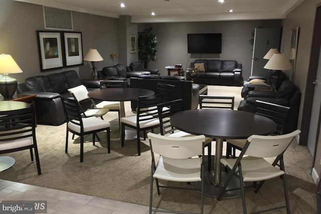 1900 Lyttonsville Rd Unit 818, Silver Spring, MD 20910 - dining space featuring recessed lighting and light carpet
