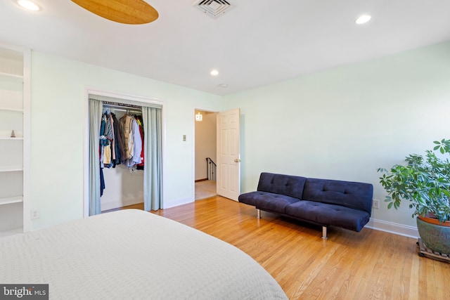 1540 Davidson Rd, Abington, PA 19001 - bedroom with wood finished floors, recessed lighting, and a closet