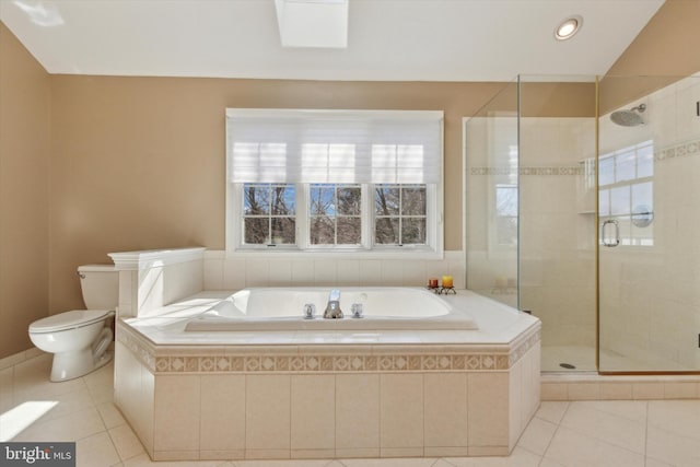 2573 Muirfield Way, Lansdale, PA 19446 - full bath with a bath, tile patterned floors, a stall shower, and recessed lighting
