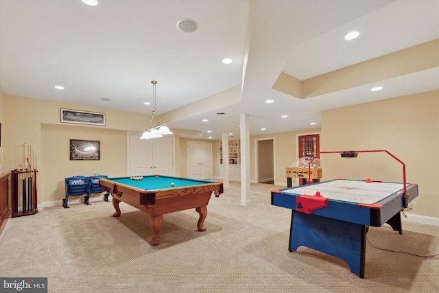 2573 Muirfield Way, Lansdale, PA 19446 - rec room featuring pool table, recessed lighting, and light carpet