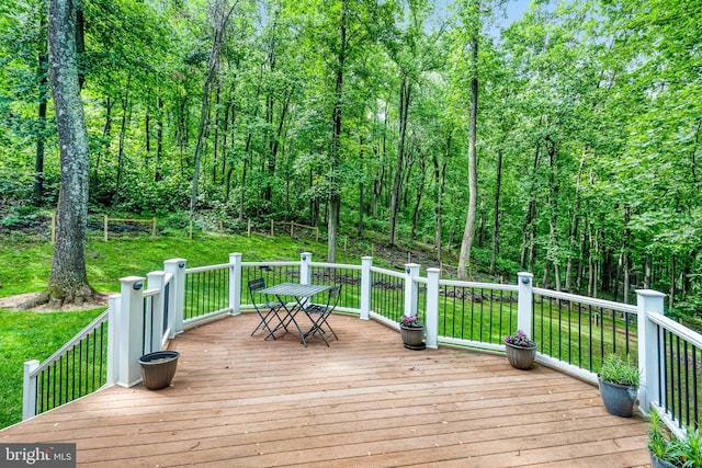 244 Marsden Heights Rd, Linden, VA 22642 - wooden terrace with a lawn and outdoor dining space