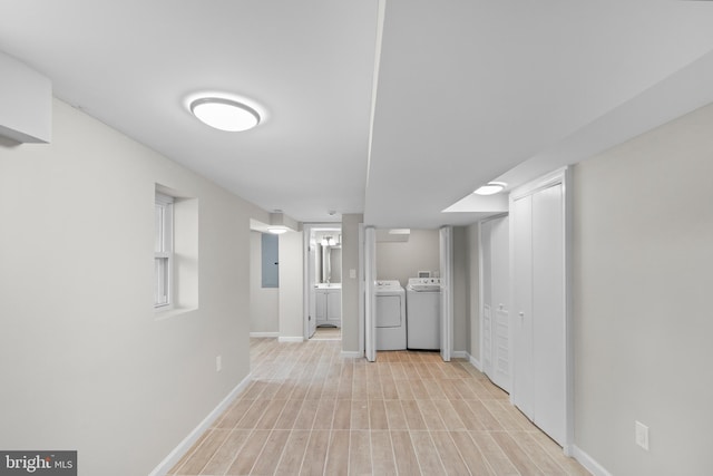 5021 A St SE, Washington, DC 20019 - finished below grade area with washer and dryer and light wood finished floors