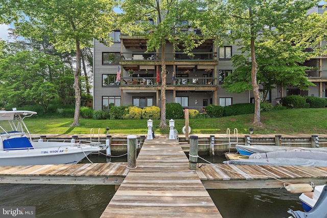 16 Spa Creek Lndg, Annapolis, MD 21403 - dock area featuring a yard and a water view