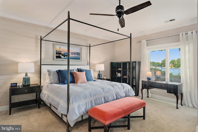 16 Spa Creek Lndg, Annapolis, MD 21403 - bedroom with ornamental molding and carpet flooring