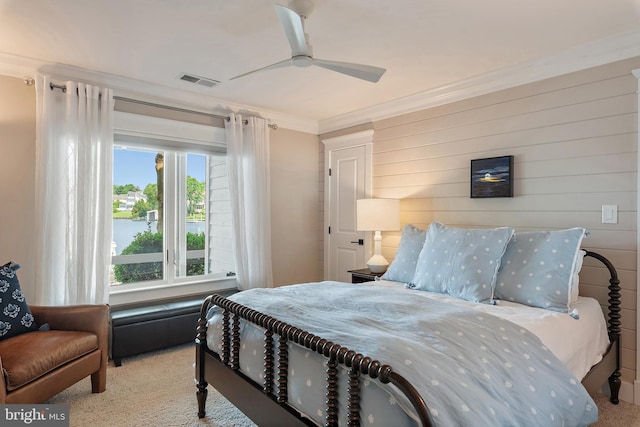 16 Spa Creek Lndg, Annapolis, MD 21403 - carpeted bedroom featuring crown molding and ceiling fan
