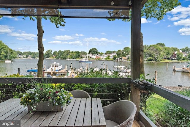 16 Spa Creek Lndg, Annapolis, MD 21403 - balcony with a water view and a boat dock