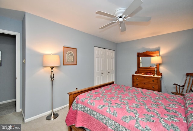 403 Grenoble Dr, Sellersville, PA 18960 - bedroom with carpet floors, a closet, and a ceiling fan
