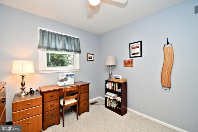 403 Grenoble Dr, Sellersville, PA 18960 - carpeted office with ceiling fan and baseboards