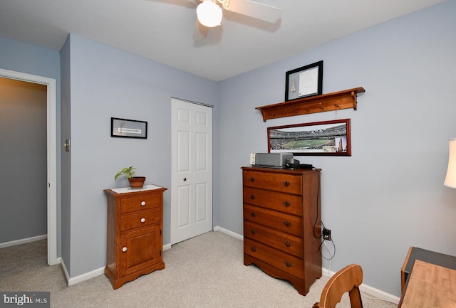 403 Grenoble Dr, Sellersville, PA 18960 - bedroom featuring light colored carpet and a ceiling fan