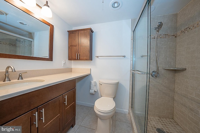 1919 Chestnut St Unit 1722, Philadelphia, PA 19103 - bathroom featuring vanity, a shower stall, and tile patterned flooring