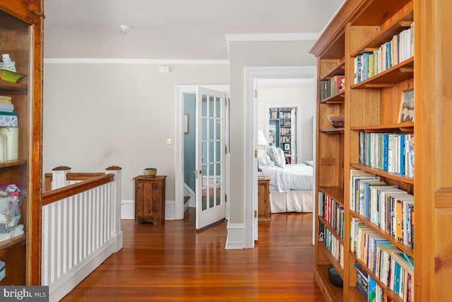 673 Ardmore Ave, Ardmore, PA 19003 - corridor with wood finished floors and crown molding