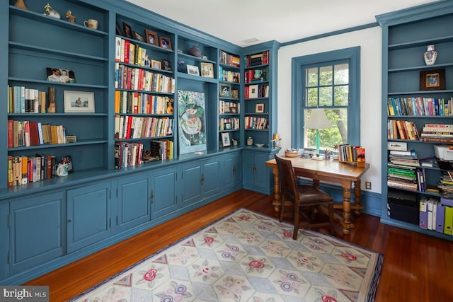 673 Ardmore Ave, Ardmore, PA 19003 - home office with wood finished floors and built in features