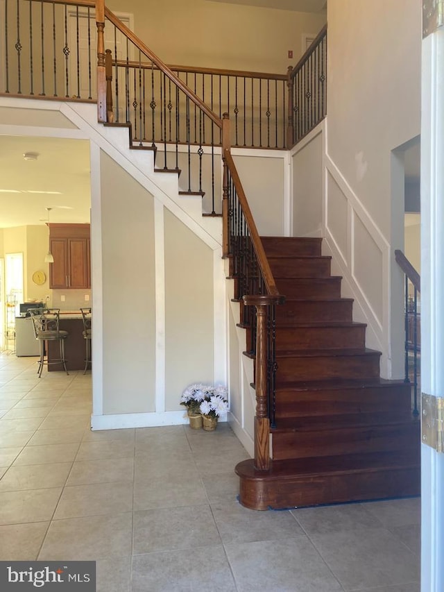 5 Sameera Ct, New Egypt, NJ 08533 - stairs with tile patterned floors and a decorative wall