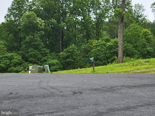 23 Shady Creek Ln, Mertztown, PA 19539 - view of asphalt street featuring a forest view