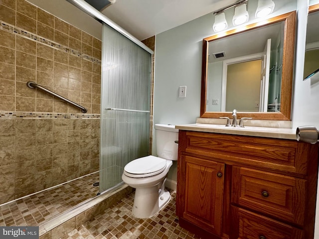 2200 Greenery Ln Unit 201-, Silver Spring, MD 20906 - bathroom with vanity, a shower stall, and tile patterned floors