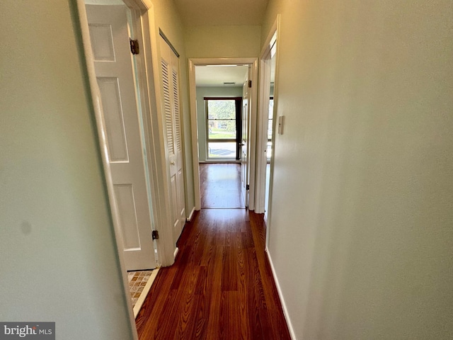 2200 Greenery Ln Unit 201-, Silver Spring, MD 20906 - hall with dark wood-style flooring and baseboards