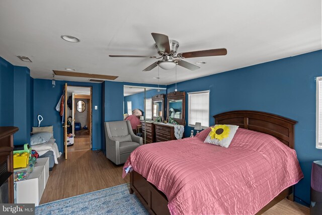 1621 E Hewson St, Philadelphia, PA 19125 - bedroom featuring wood finished floors, recessed lighting, and ceiling fan