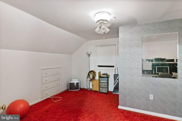 6602 8th Ave, Hyattsville, MD 20783 - additional living space with vaulted ceiling, carpet floors, and a ceiling fan