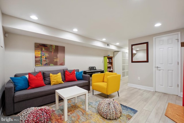1917 H St NE, Washington, DC 20002 - living area with light wood-type flooring, recessed lighting, and baseboards