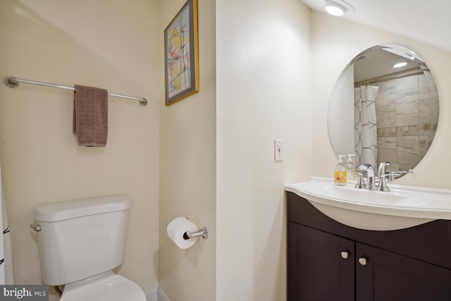 1917 H St NE, Washington, DC 20002 - bathroom featuring vanity, toilet, and a shower with curtain