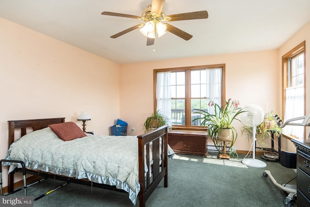 7600 Pohopoco Dr, Kunkletown, PA 18058 - carpeted bedroom featuring a ceiling fan