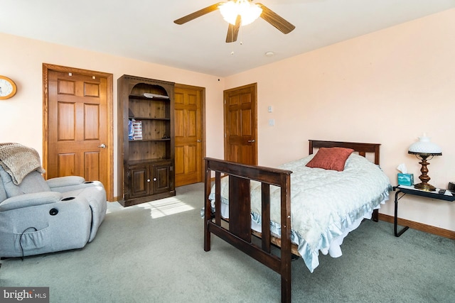 7600 Pohopoco Dr, Kunkletown, PA 18058 - bedroom featuring light carpet, baseboards, and ceiling fan