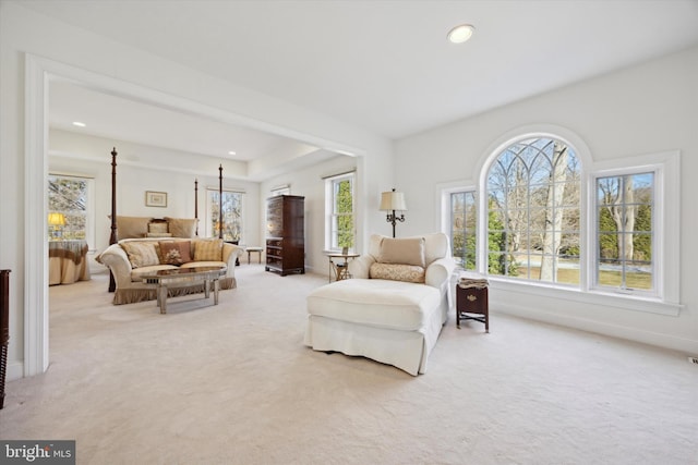 845 Colony Ct, Bryn Mawr, PA 19010 - living area featuring carpet flooring and recessed lighting