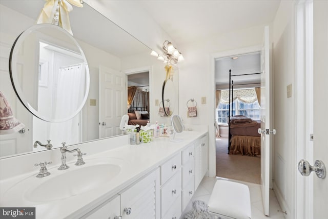 845 Colony Ct, Bryn Mawr, PA 19010 - bathroom featuring ensuite bath, double vanity, and tile patterned floors