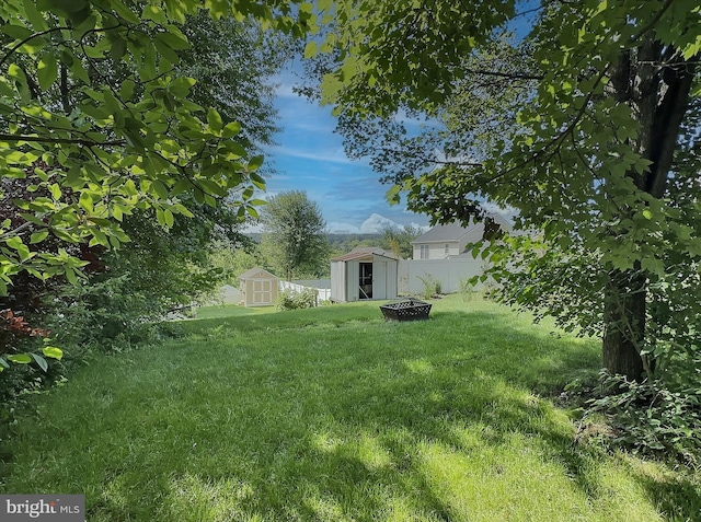 25 Domenick Dr, York, PA 17402 - view of yard with a storage shed and a fire pit