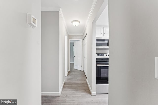 18330 Streamside Dr Unit 303, Gaithersburg, MD 20879 - corridor with ornamental molding and light wood-style flooring