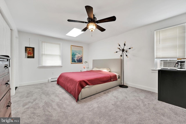 1622 Delaware Ave, Wyomissing, PA 19610 - carpeted bedroom featuring a baseboard heating unit, cooling unit, and a ceiling fan