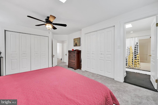 1622 Delaware Ave, Wyomissing, PA 19610 - carpeted bedroom featuring two closets and ceiling fan