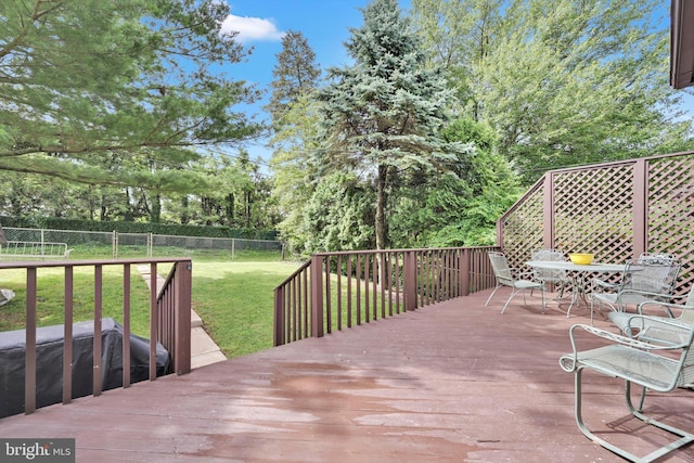 1622 Delaware Ave, Wyomissing, PA 19610 - deck featuring outdoor dining area and view of wooded area